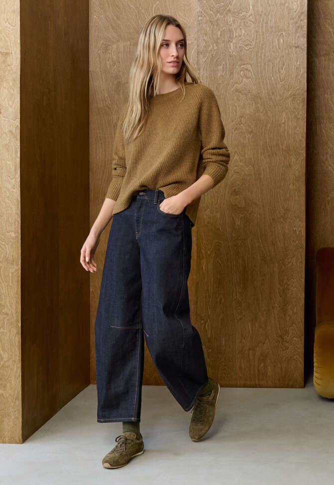 Ribbed crew-neck sweater, Tundra, completeTheLook