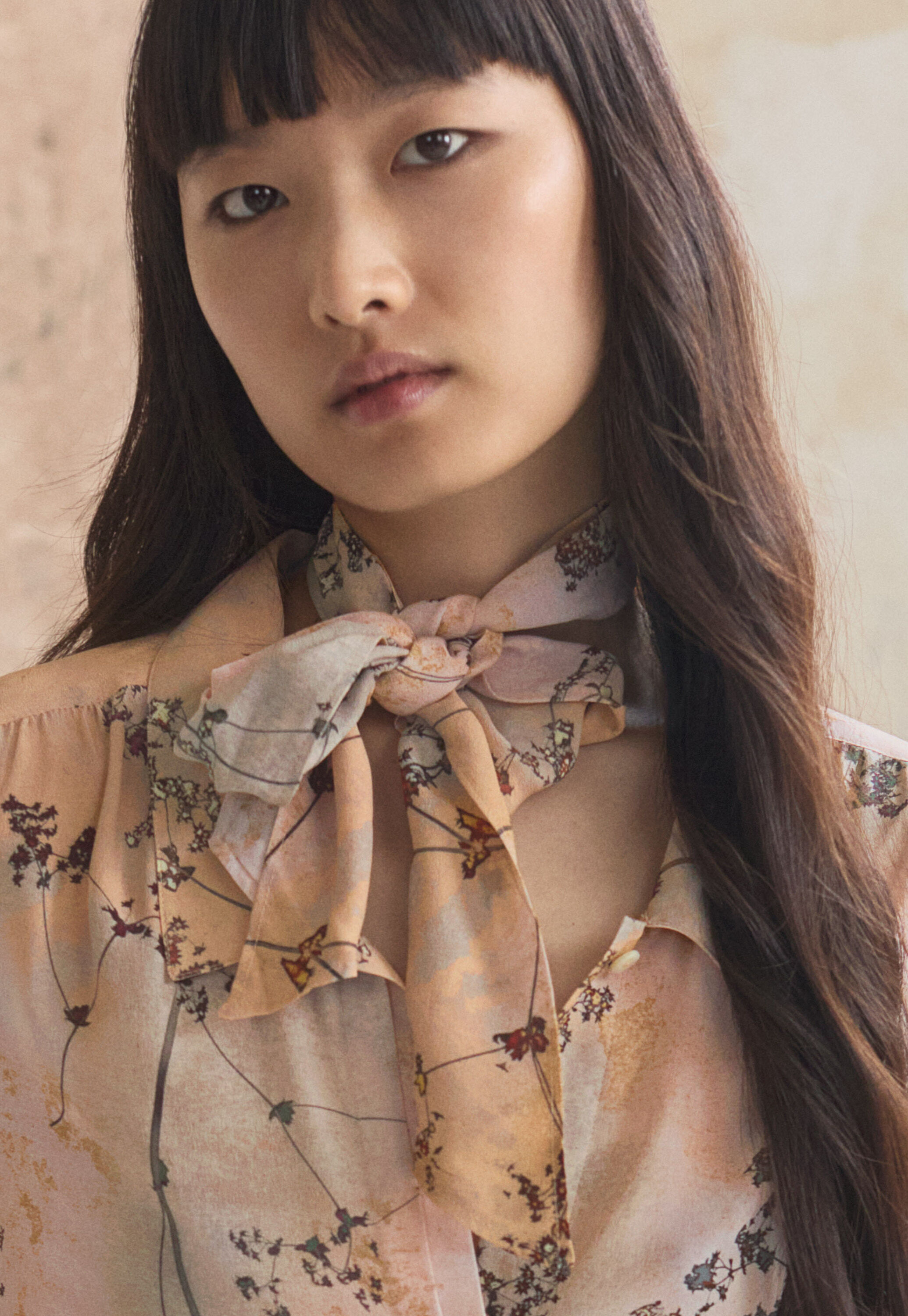 Printed tie-blouse