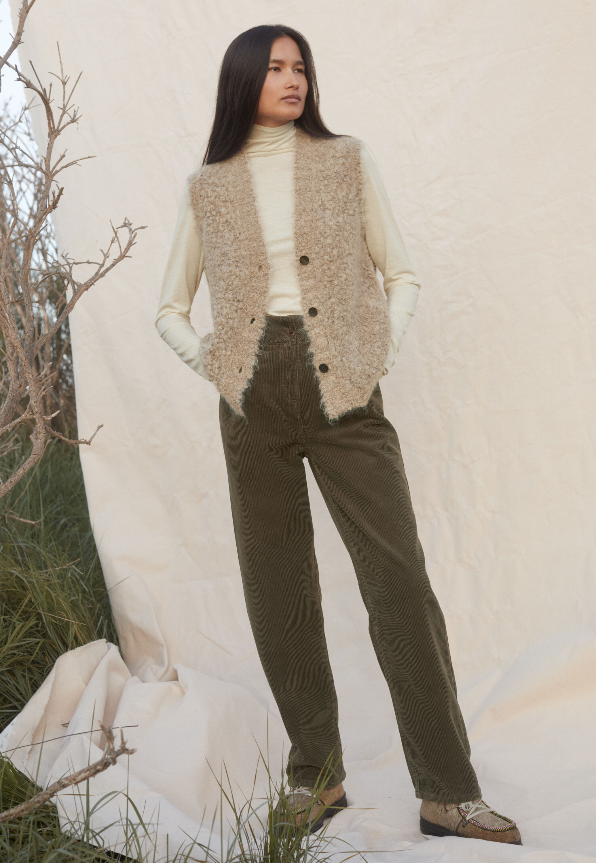 Straight-leg cord trouser