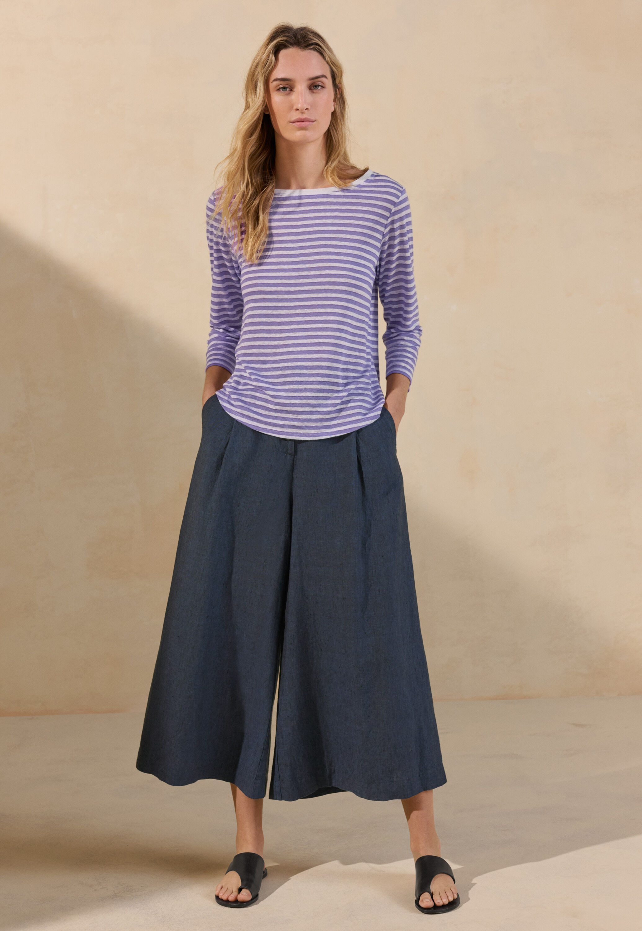 Pleat-front culottes