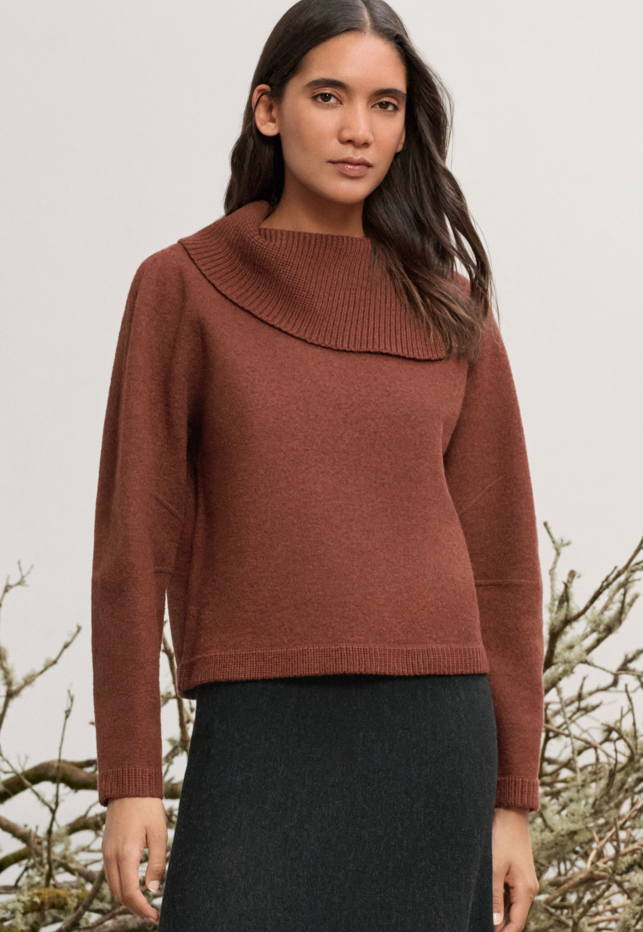 Split-collar sweater