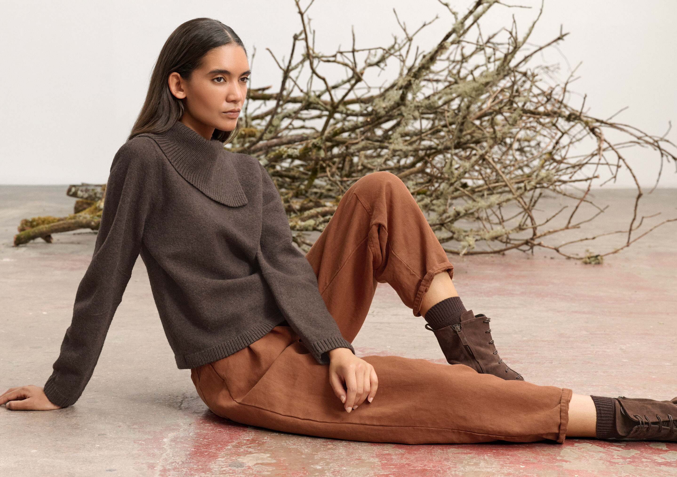 Split-collar sweater