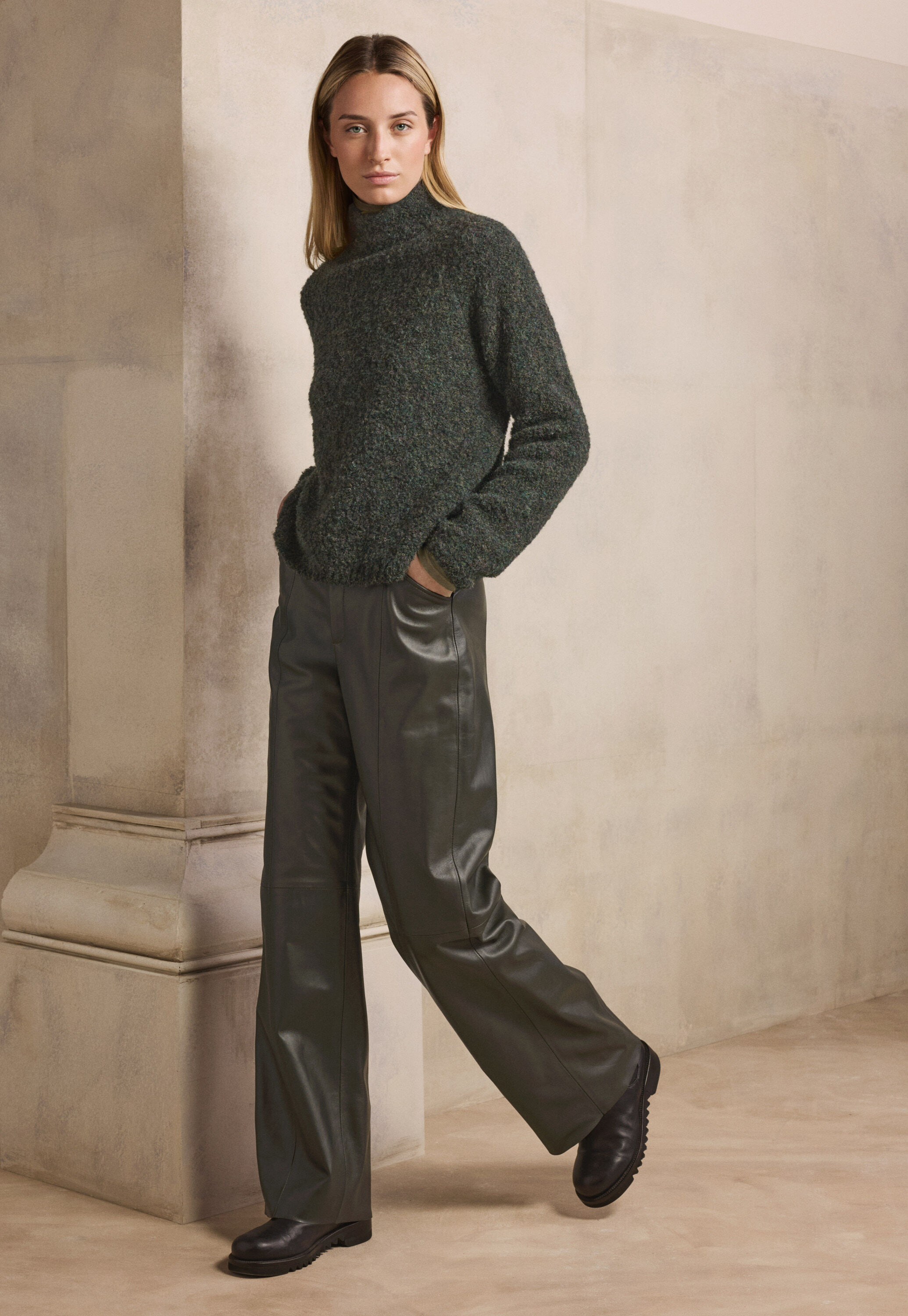 Funnel-neck sweater, Dark forest, large