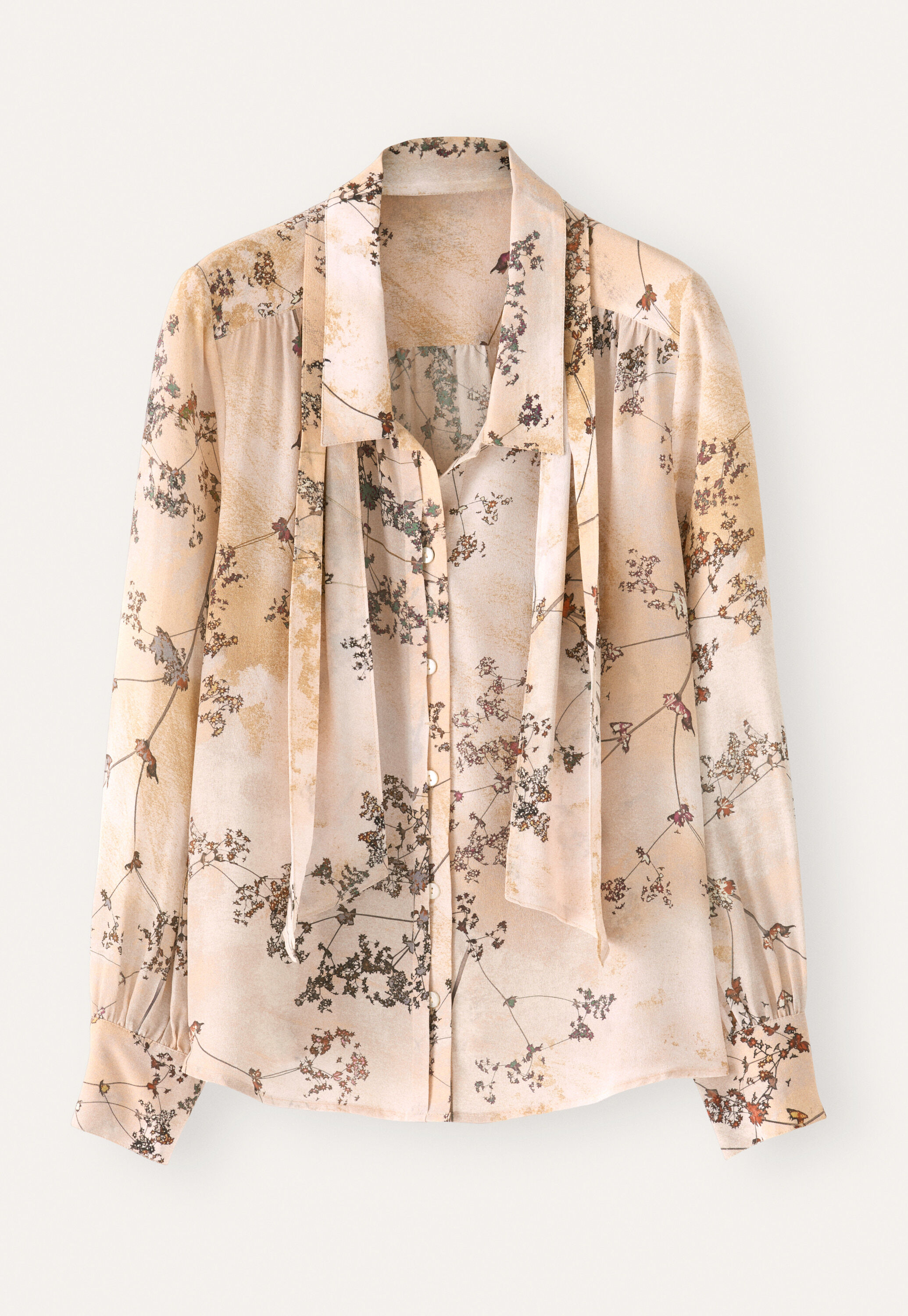 Printed tie-blouse