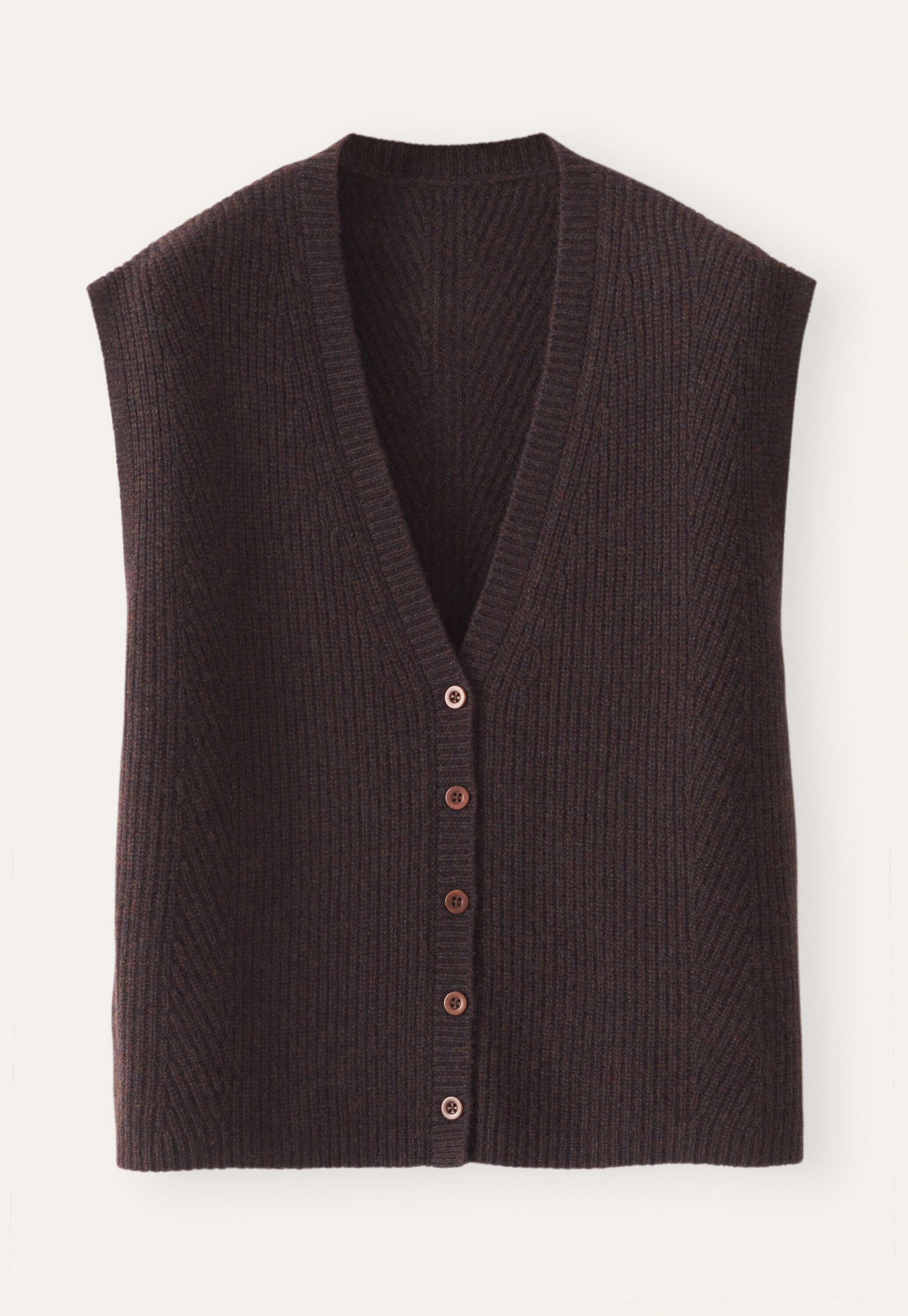Sleeveless ribbed cardigan